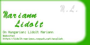 mariann lidolt business card